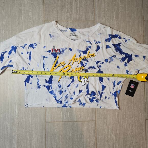 Majestic Threads Women's Los Angeles Rams Tie-Dye Long Sleeve V-Neck T-Shirt - Picture 3 of 10